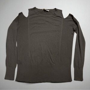 LOFT Black Ribbed Hem Long Sleeve Crew Neck Sweater Women’s Small